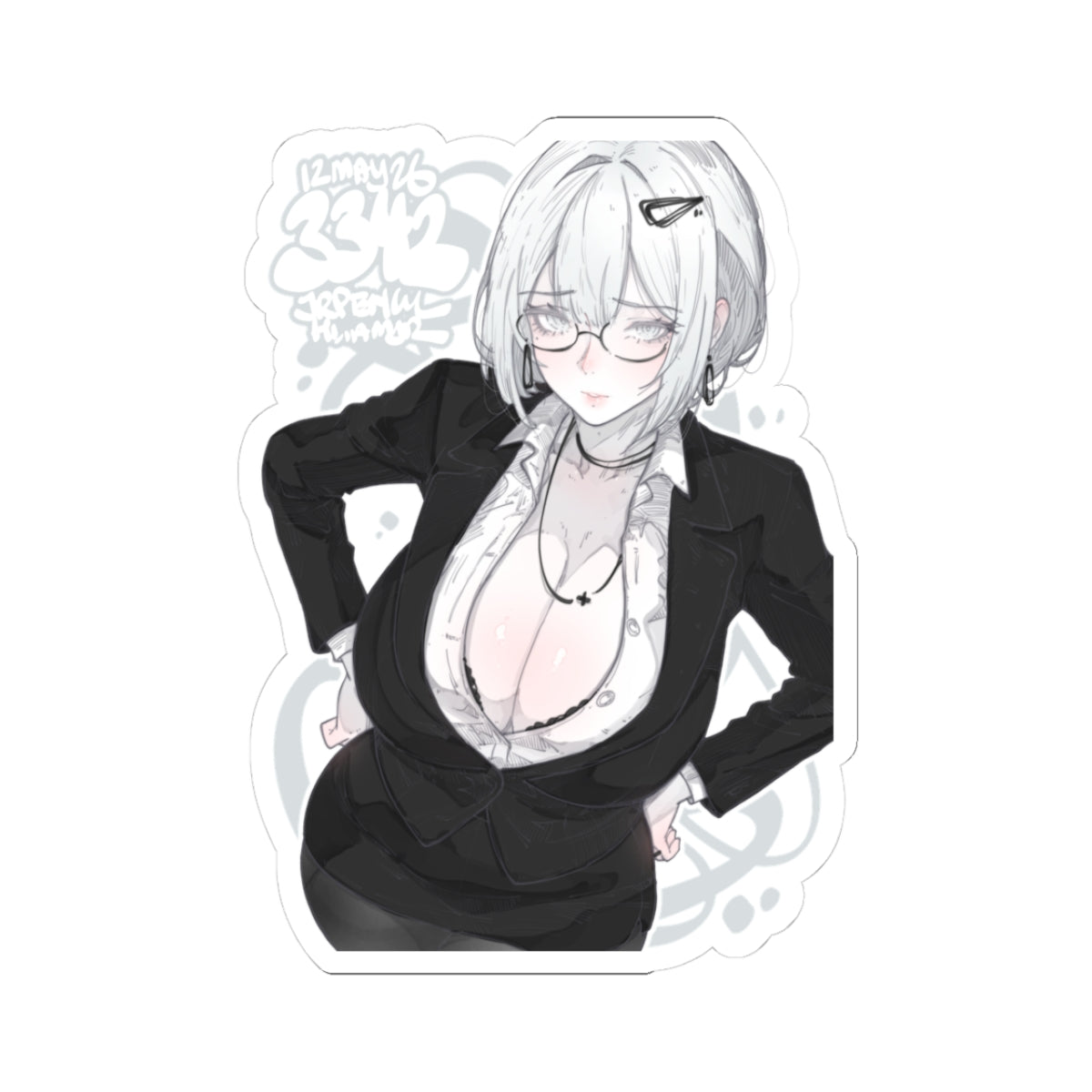 3342 - 灰/ grey v1 Stickers