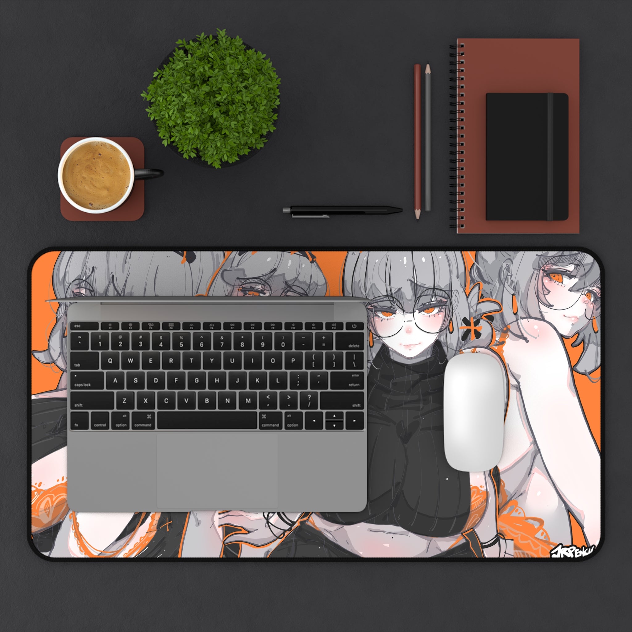 3201 - 橙壁纸 / orange wallpaper v1 Desk Mat