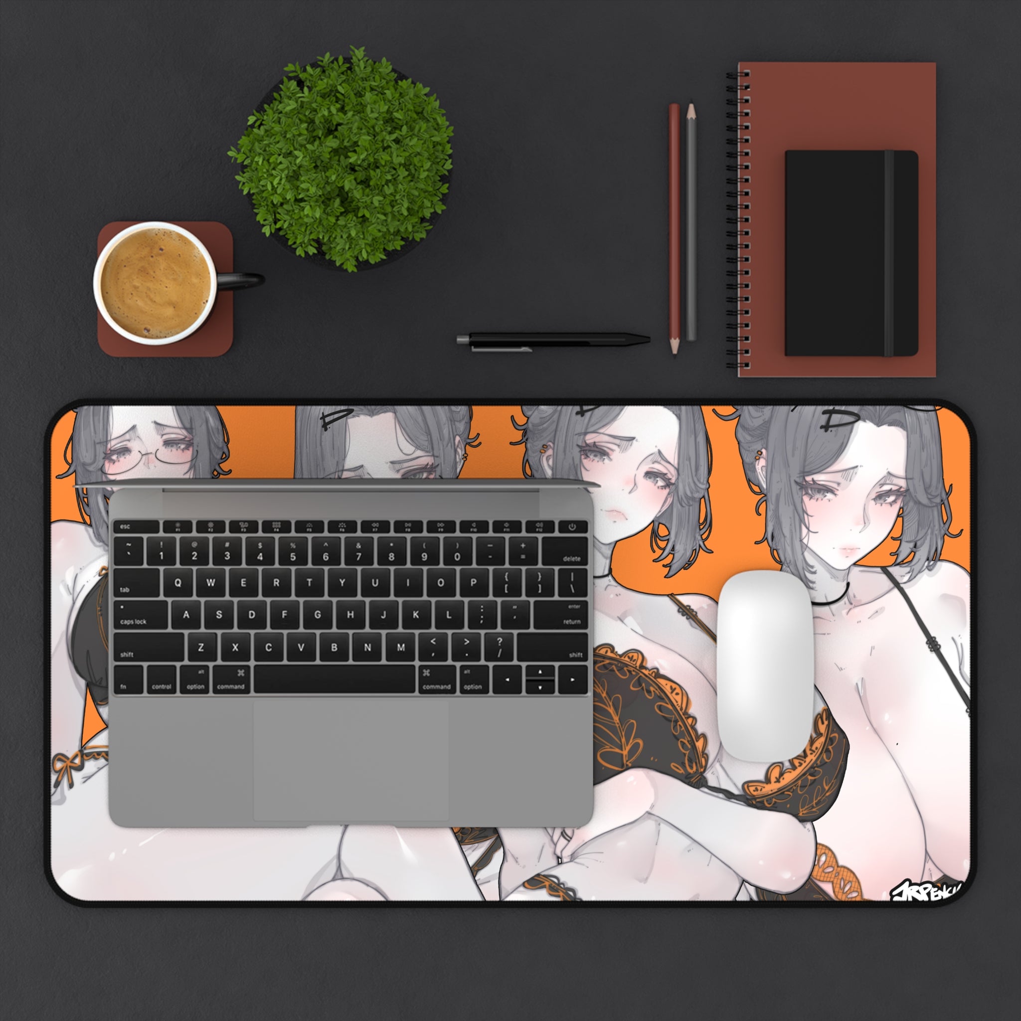 3380 - 橙壁纸 / Orange Wallpaper v2 Desk Mat