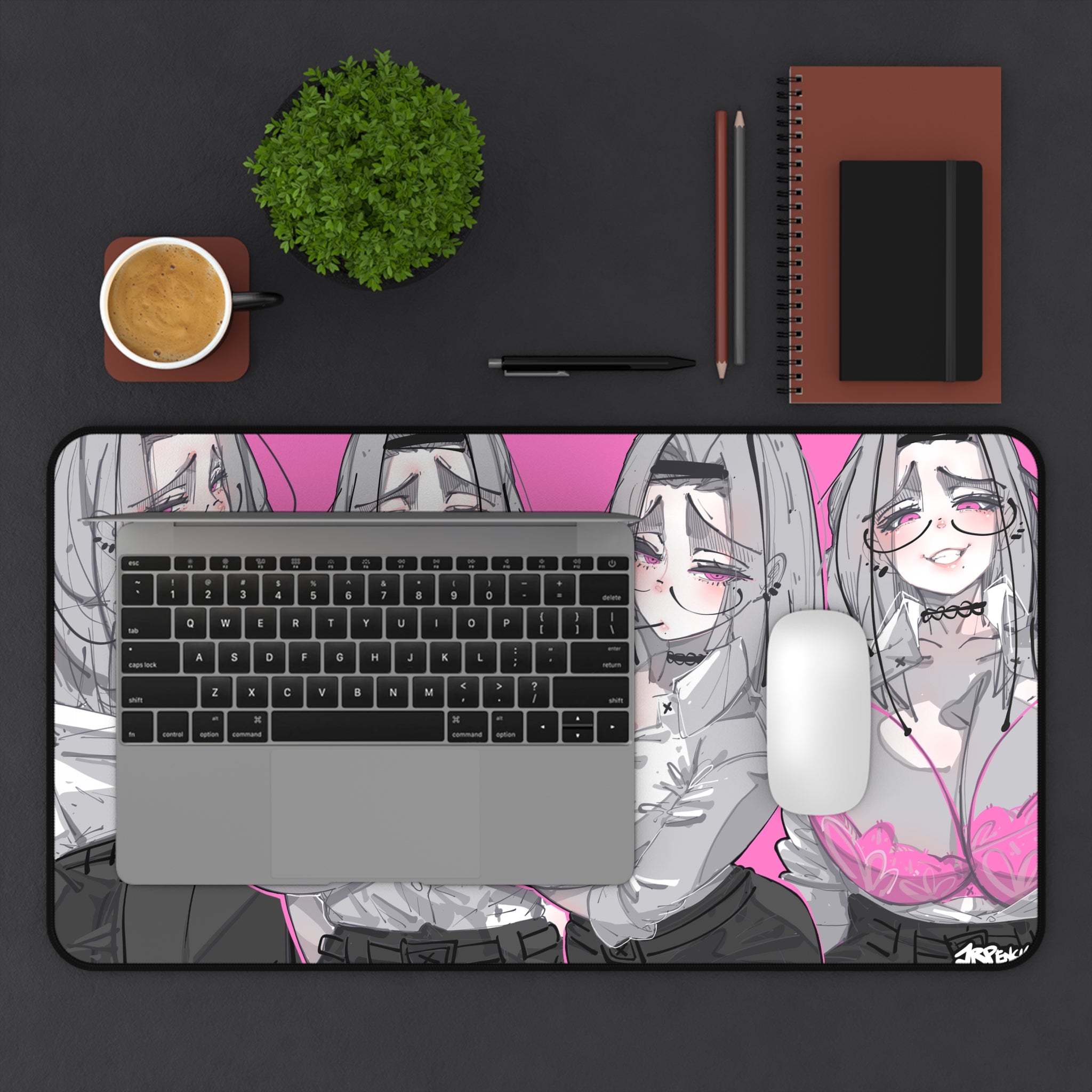 3187 - 粉壁纸 / pink wallpaper v1 Desk Mat