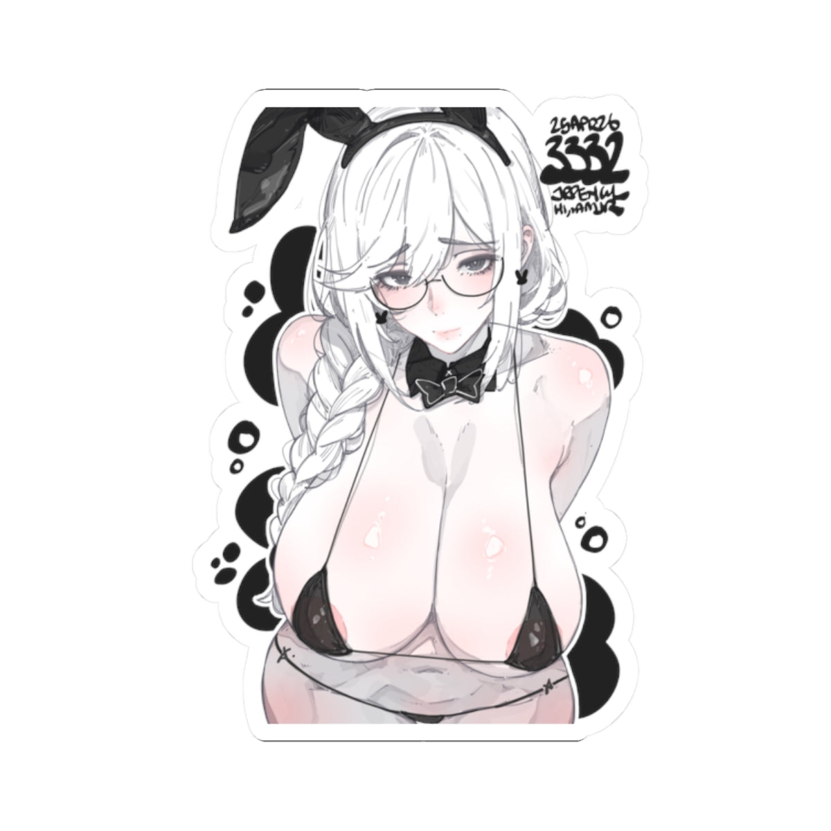3332 - 黑 / black v2 Stickers