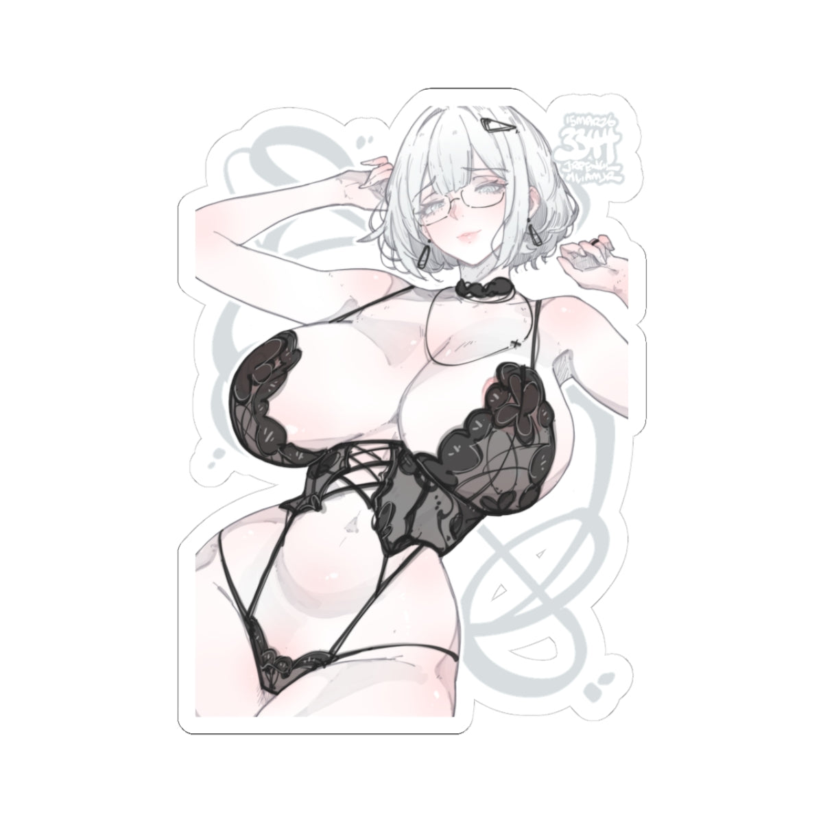 3344 - 灰/ grey v2 Stickers