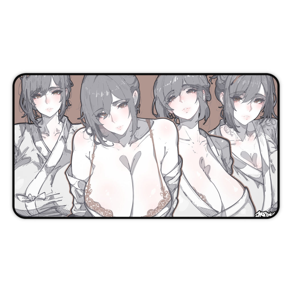 3298 - 褐壁纸 / brown wallpaper v1 Desk Mat