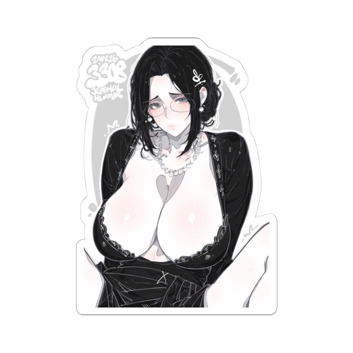 3308 - 黑 / black v1 Stickers