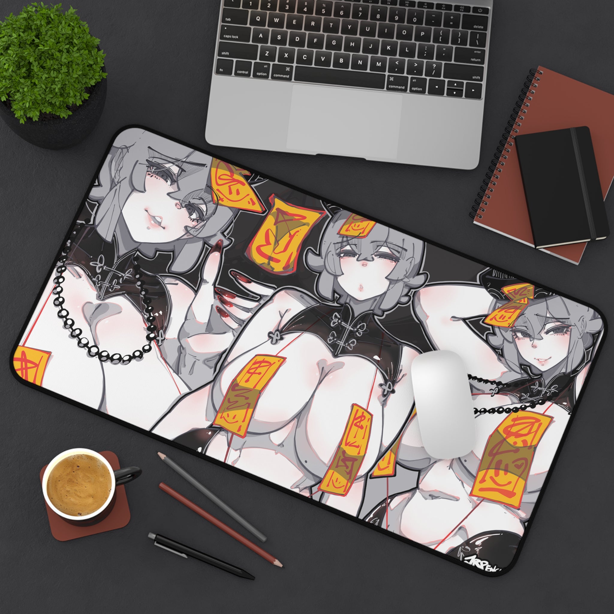 3091 - 灰壁纸 / grey wallpaper Desk Mat