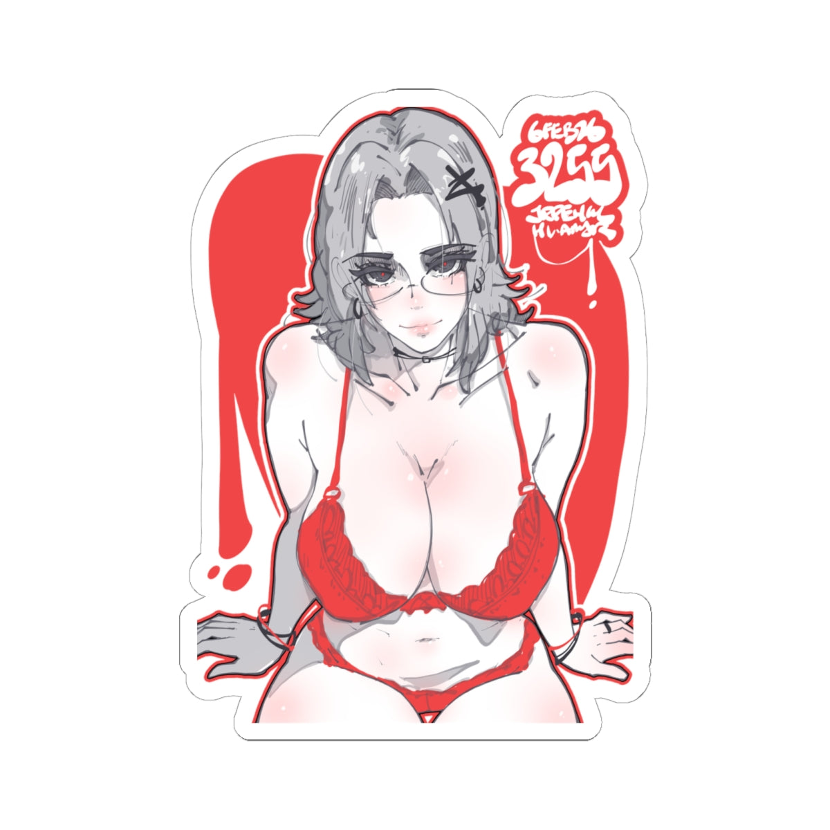 3255 - 红 / red v2 Stickers