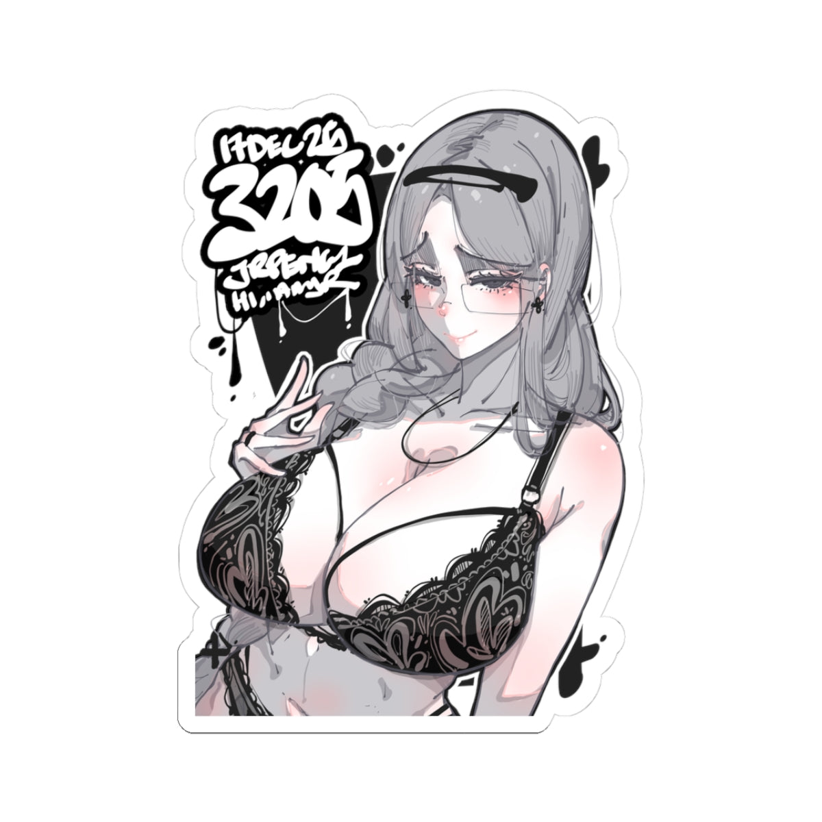 3205 - 黑 / black v2 Stickers