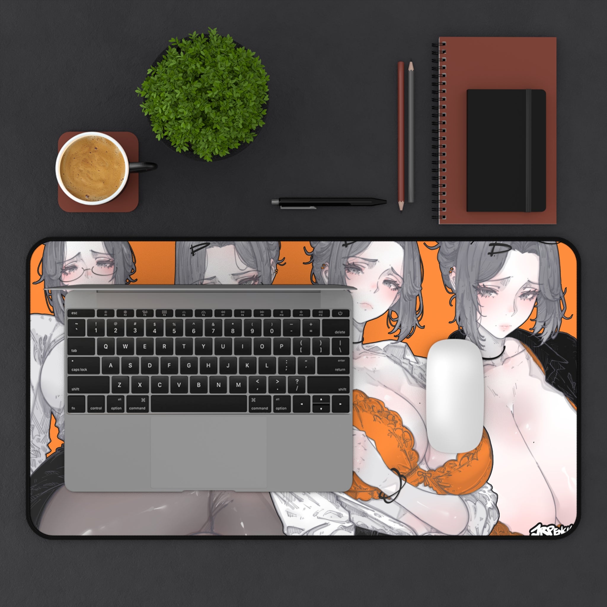 3380 - 橙壁纸 / Orange Wallpaper v1 Desk Mat