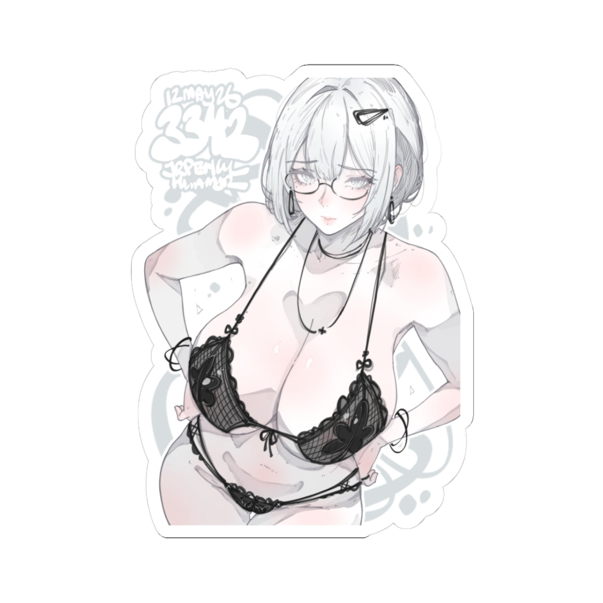 3342 - 灰/ grey v2 Stickers