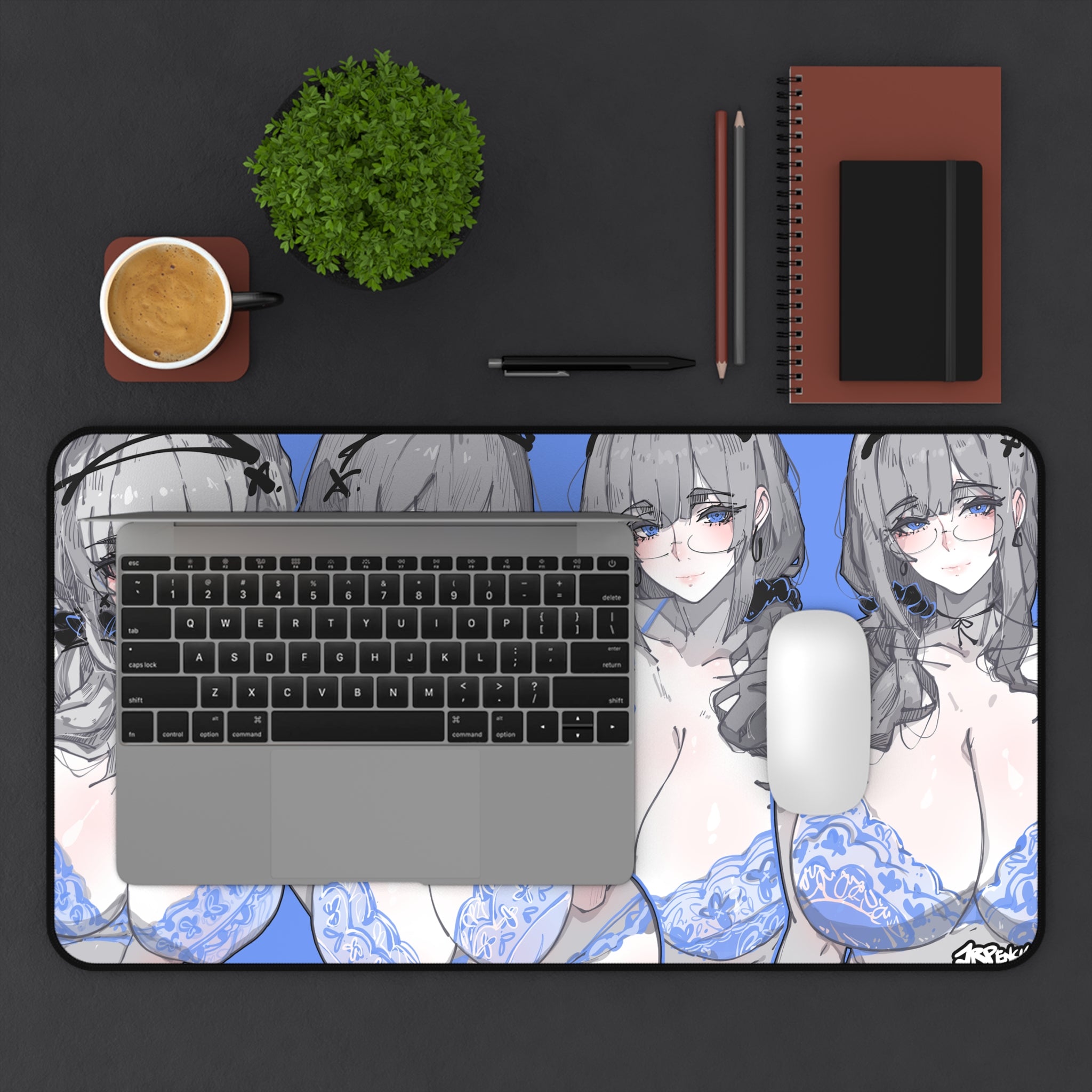 3273 - 蓝壁纸 / blue wallpaper v2 Desk Mat