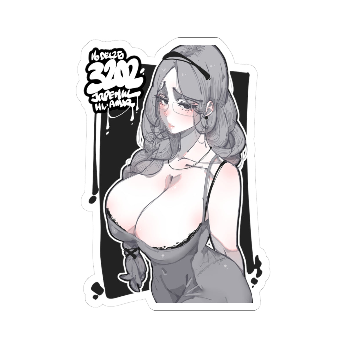 3202 - 黑 / black v1 Stickers