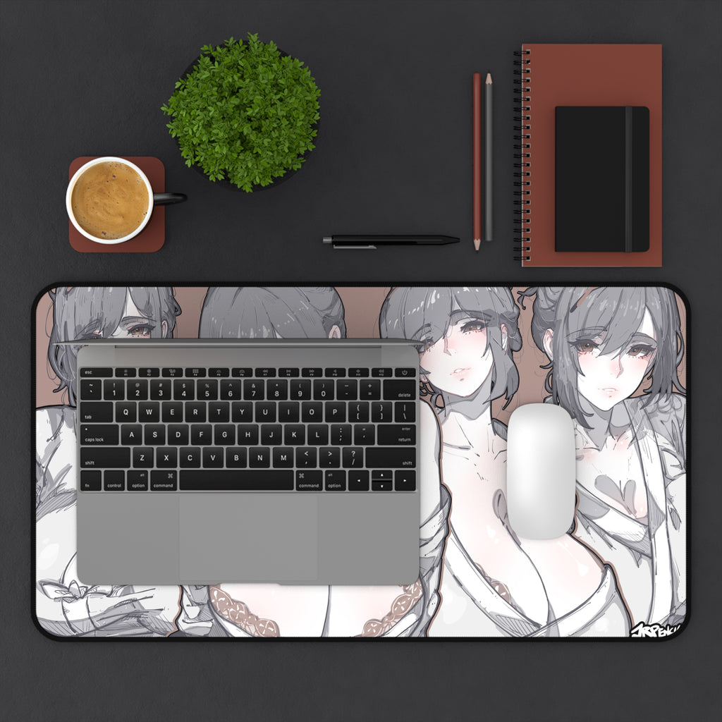 3298 - 褐壁纸 / brown wallpaper v1 Desk Mat