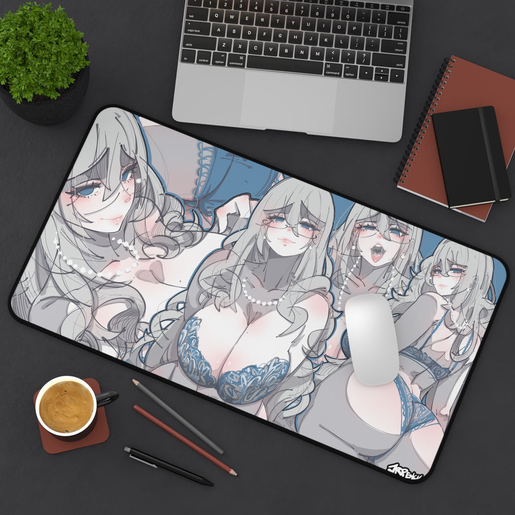 3180 - 蓝壁纸 / blue wallpaper v2 Desk Mat