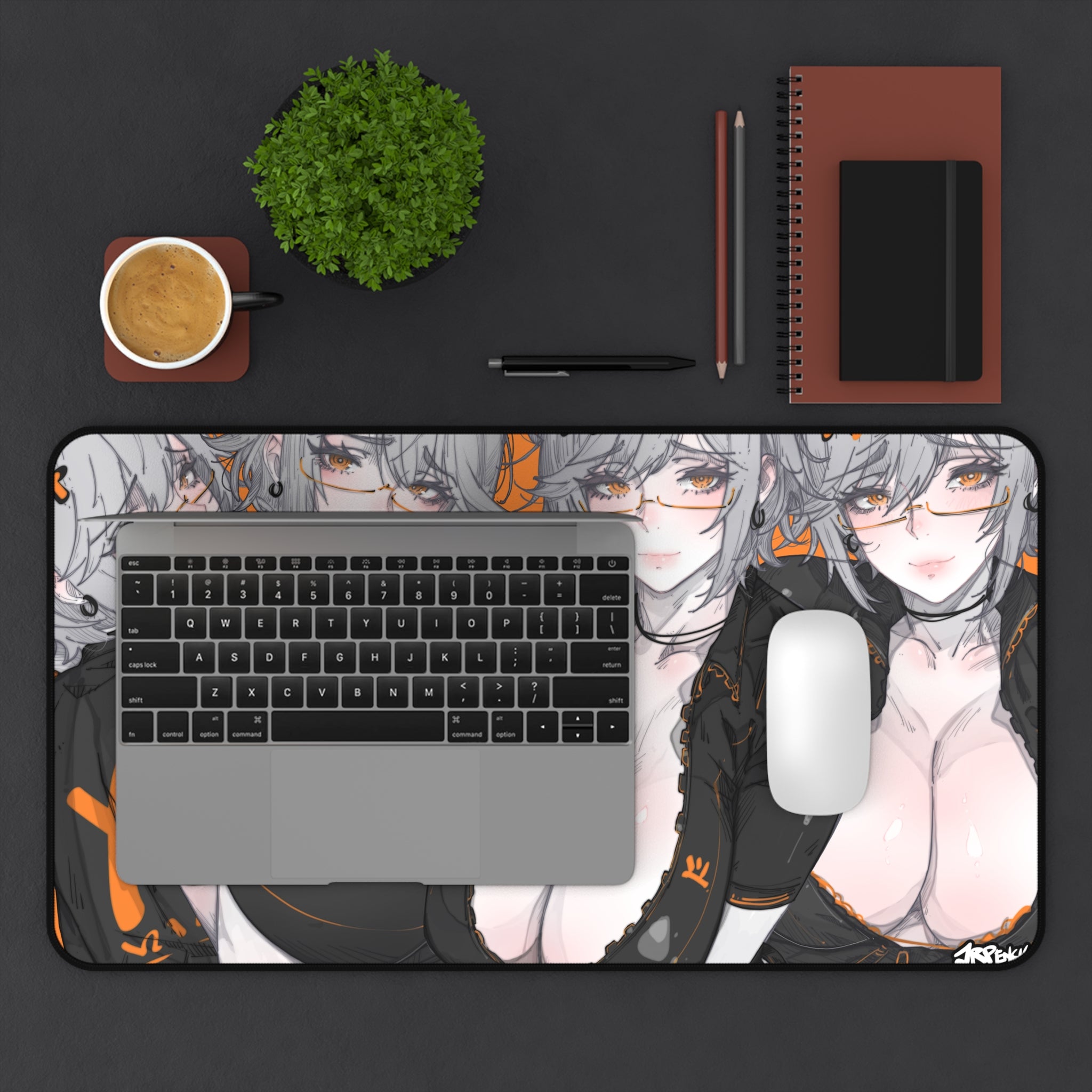 3330 - 橙壁纸 / orange wallpaper v1 Desk Mat