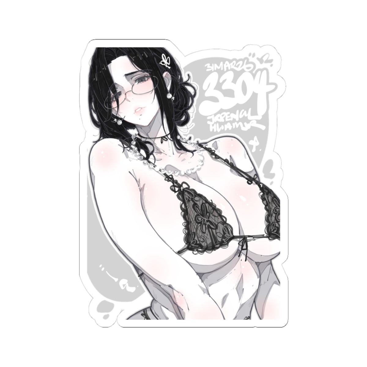 3304 - 黑 / black v2 Stickers