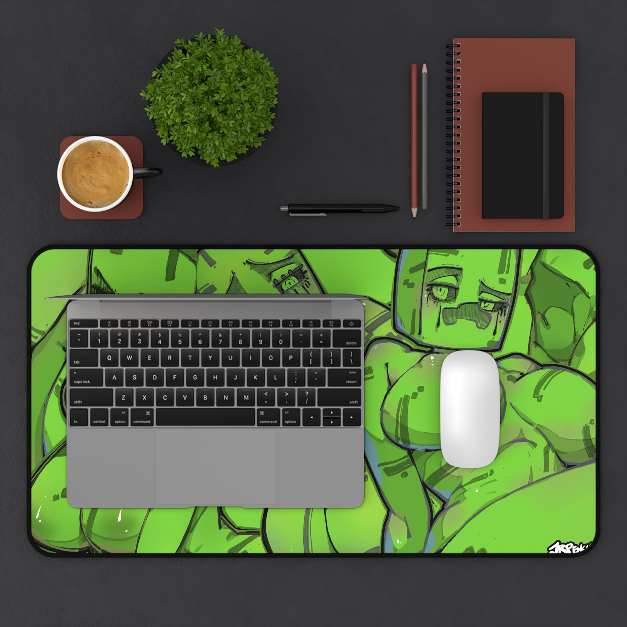 3079 - 绿壁纸 / green wallpaper v1 Desk Mat