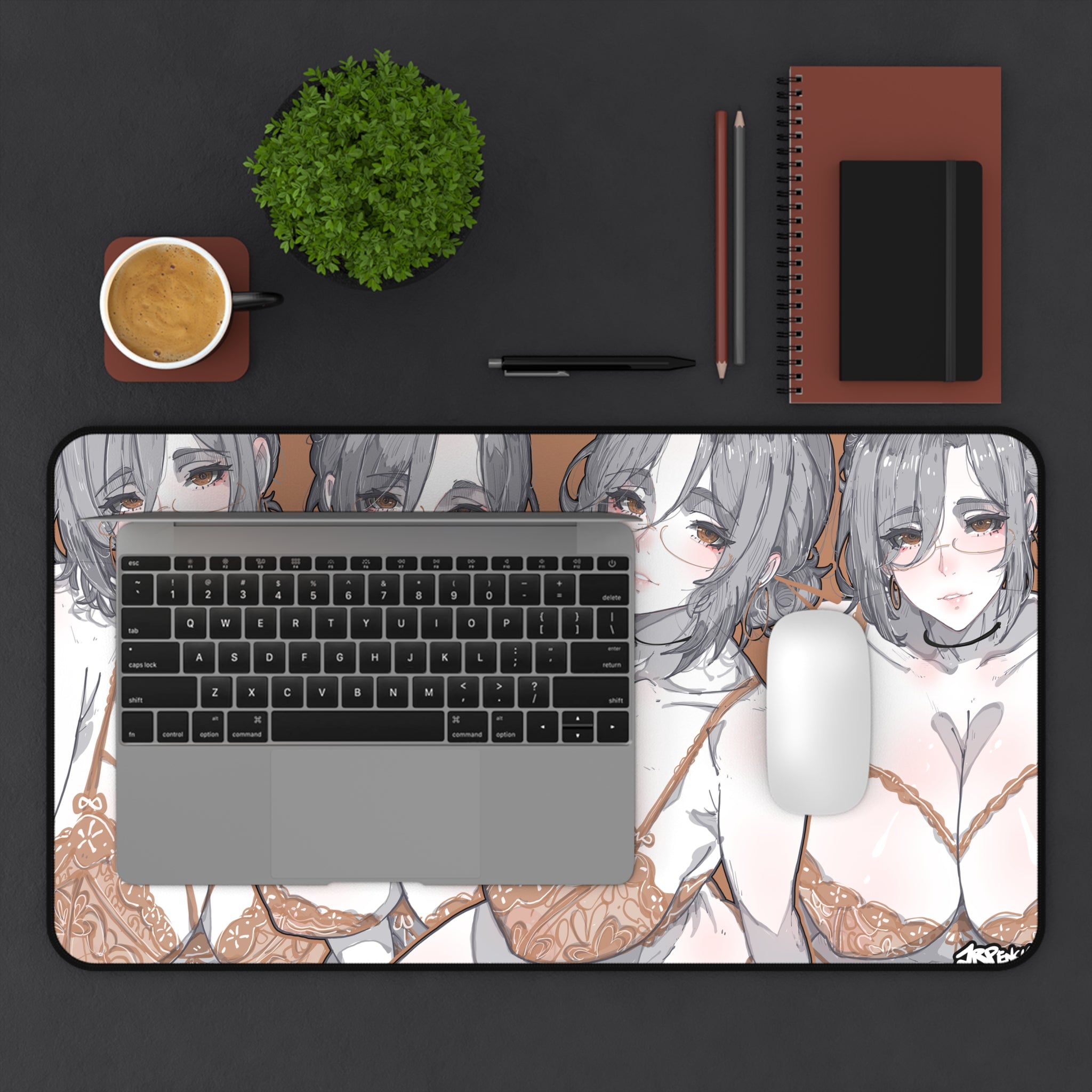 3288 - 褐壁纸 / brown wallpaper v2 Desk Mat