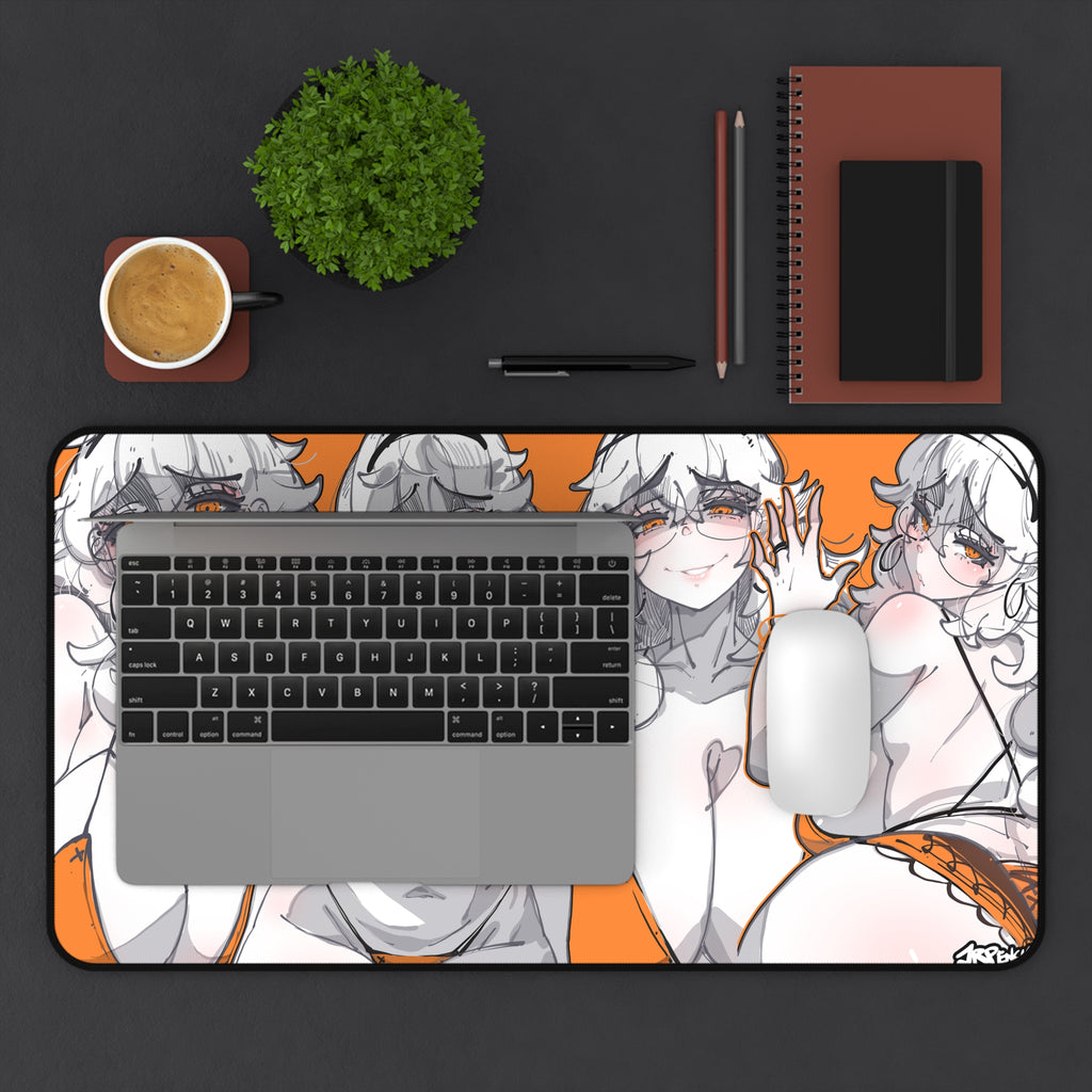3258 - 橙壁纸 / orange wallpaper v2 Desk Mat