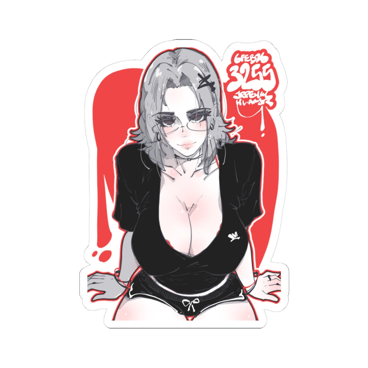 3255 - 红 / red v1 Stickers