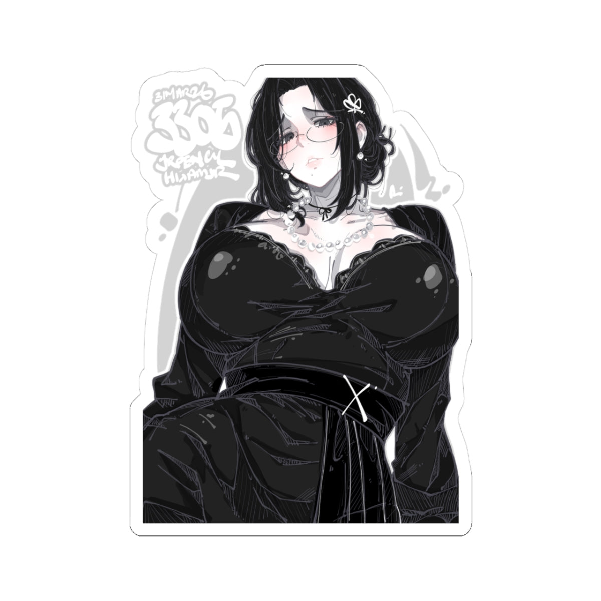 3304 - 黑 / black v1 Stickers