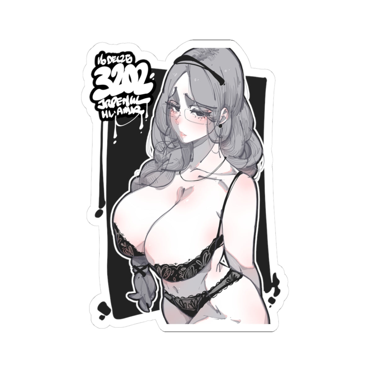 3202 - 黑 / black v2 Stickers
