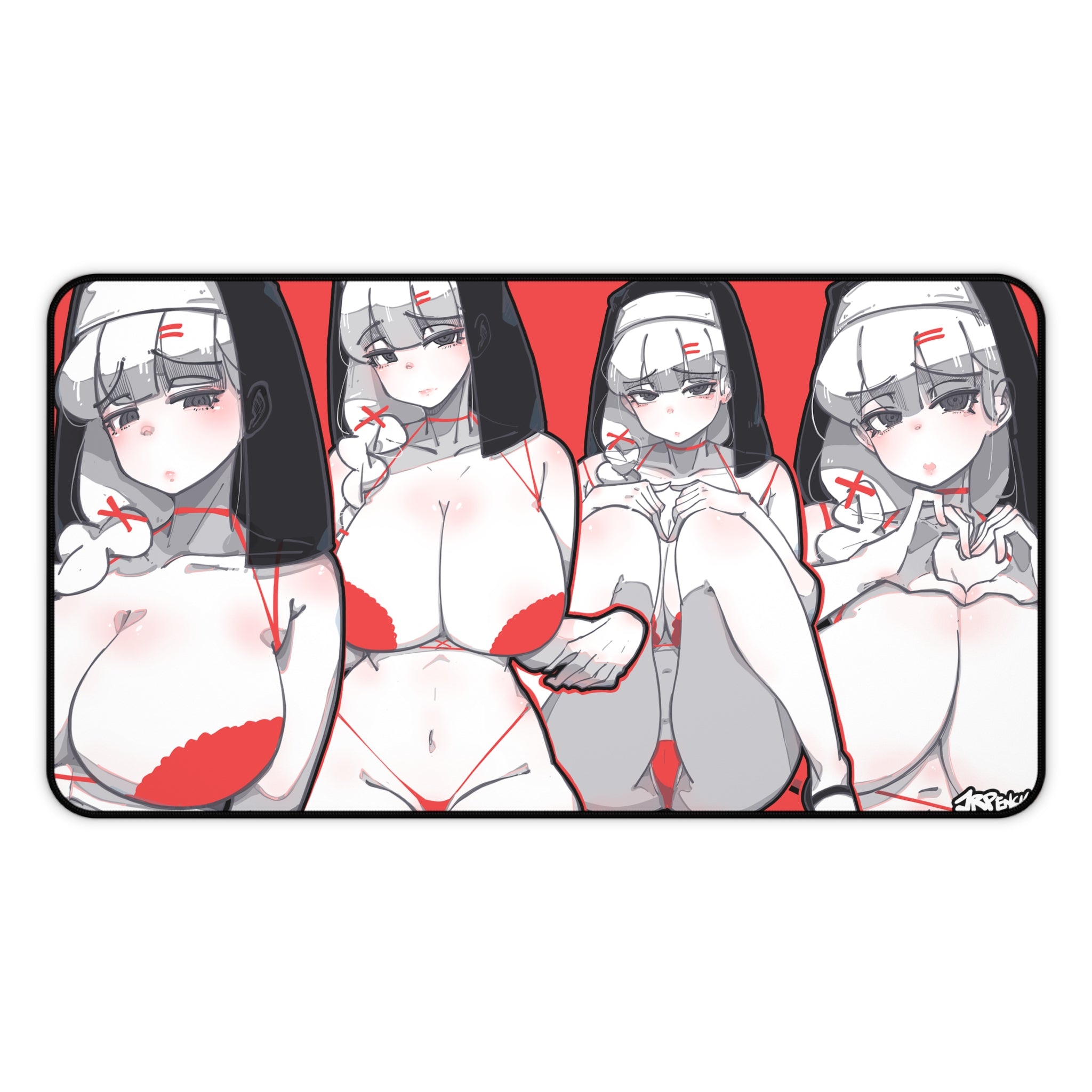 3086 - 红壁纸 / red wallpaper v2 Desk Mat