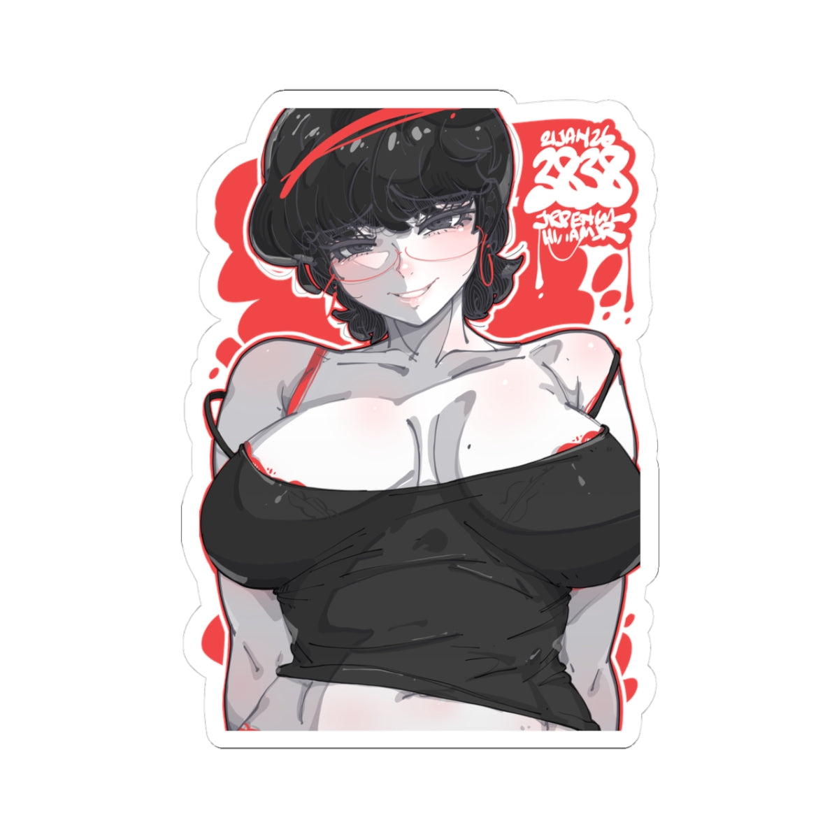 3238 - 红 / red v1 Stickers