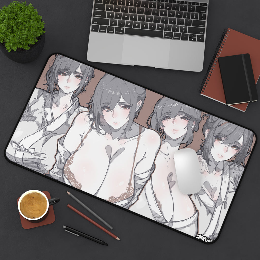 3298 - 褐壁纸 / brown wallpaper v1 Desk Mat