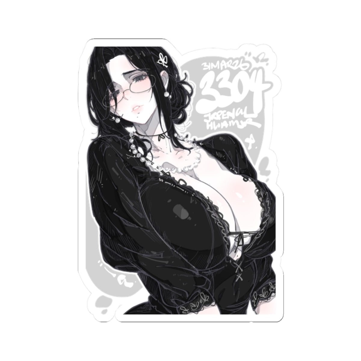 3304 - 黑 / black v1 Stickers