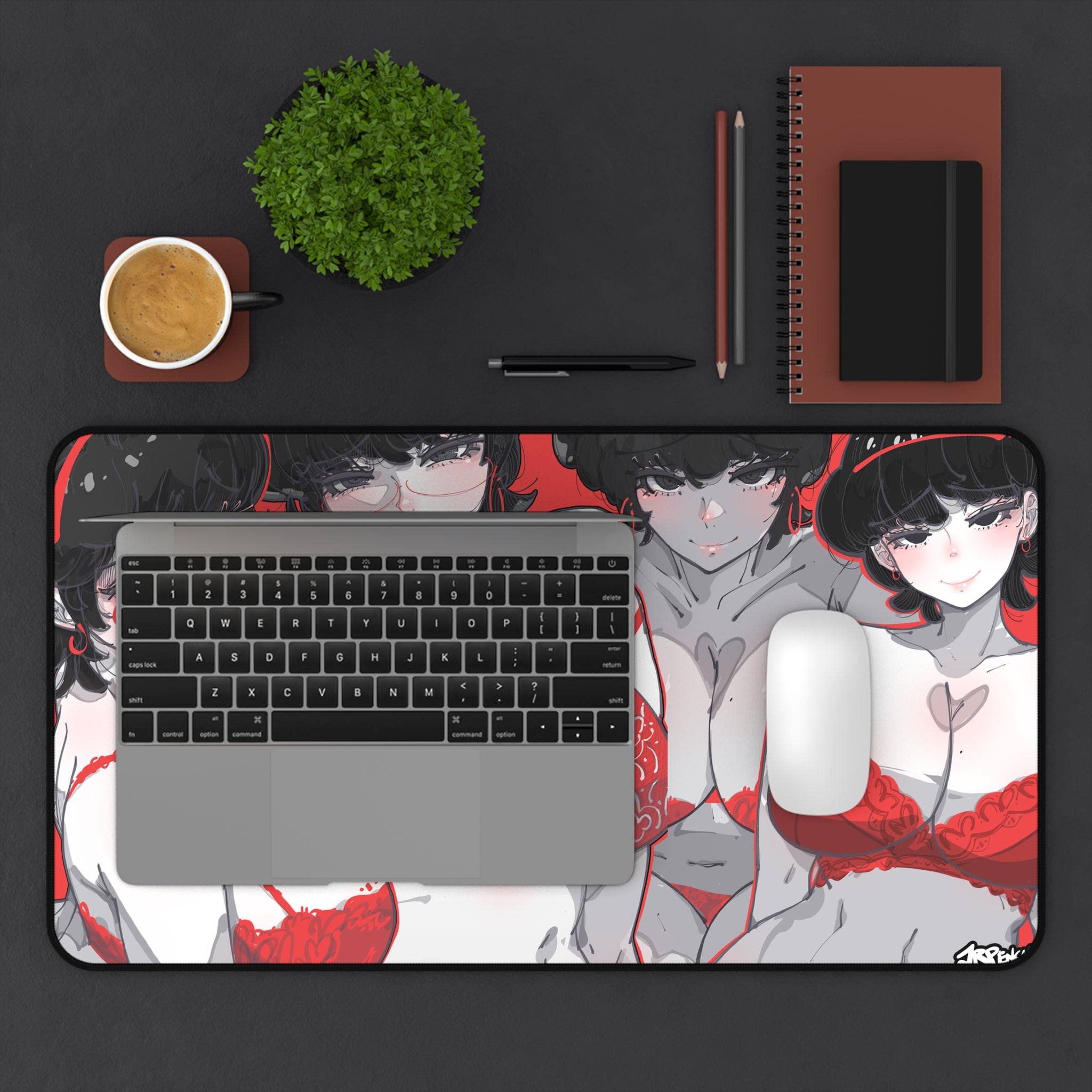 3240 - 红壁纸 / red wallpaper v2 Desk Mat