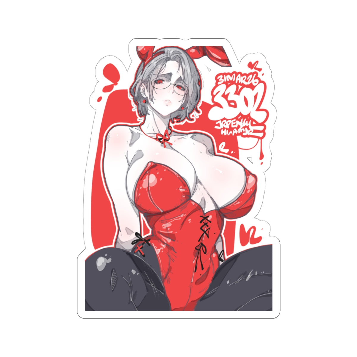 3302 - 红 / red v1 Stickers