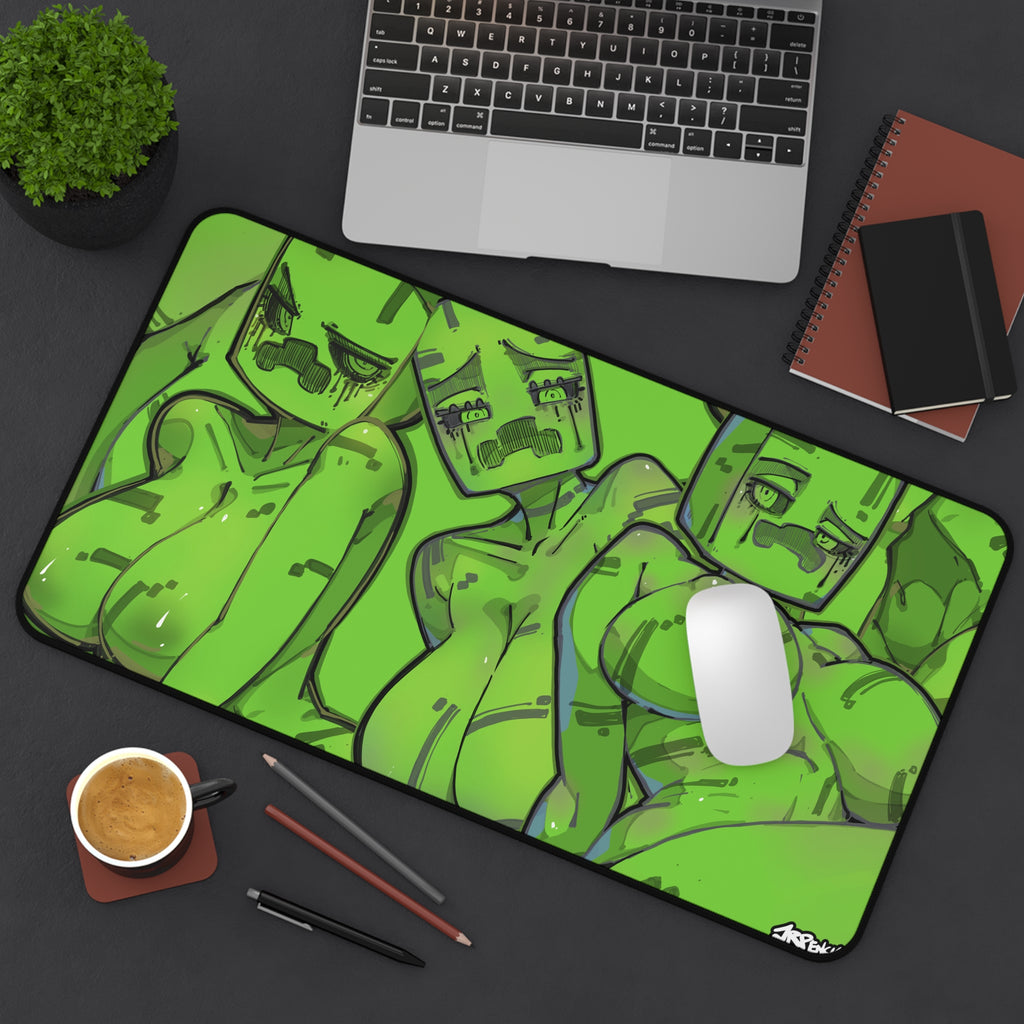 3079 - 绿壁纸 / green wallpaper v1 Desk Mat