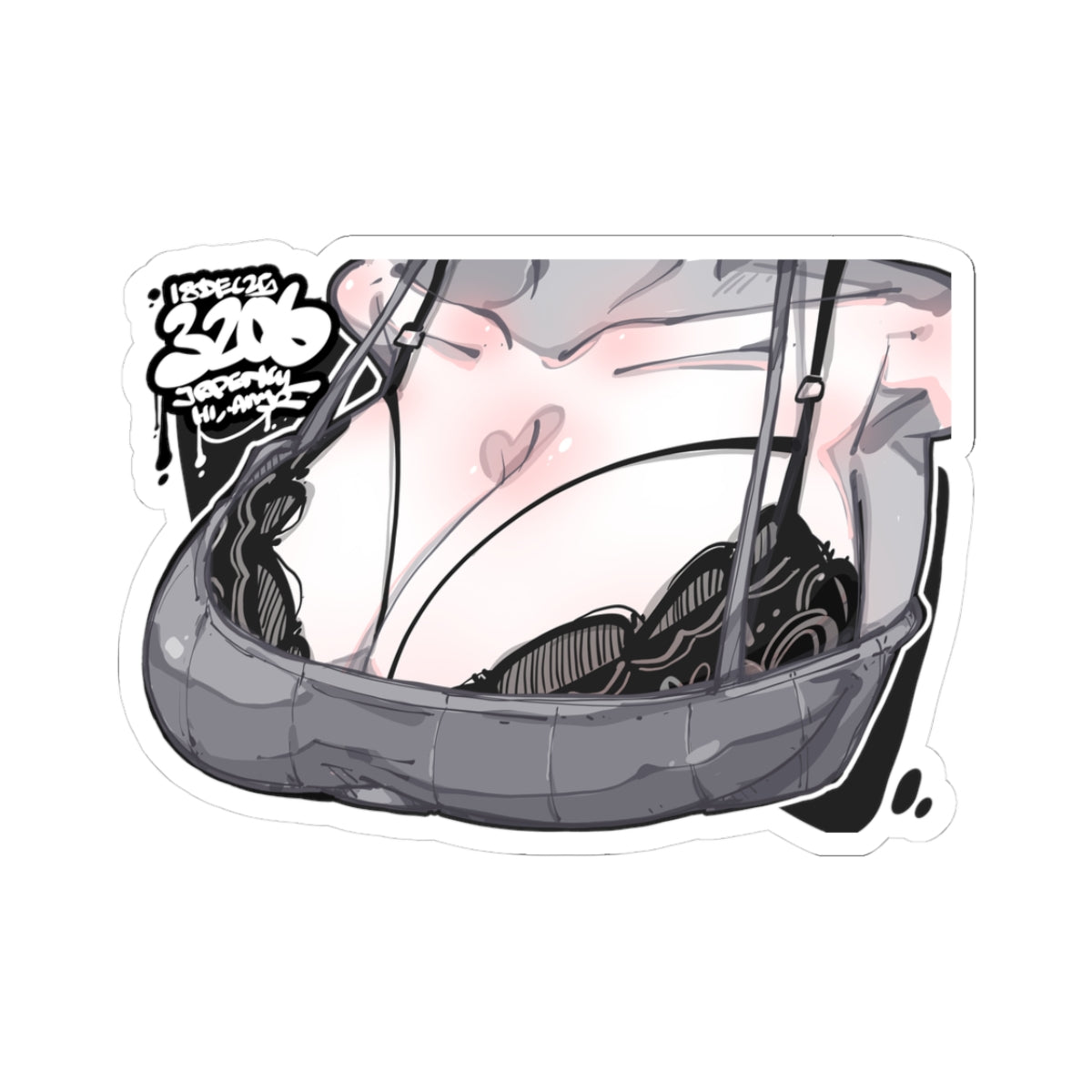 3206 - 黑 / black v1 Stickers