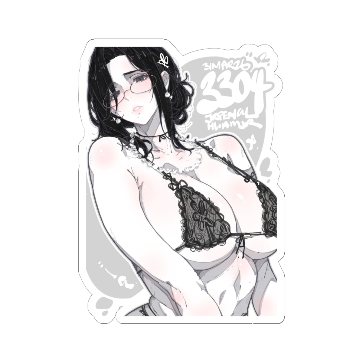 3304 - 黑 / black v2 Stickers