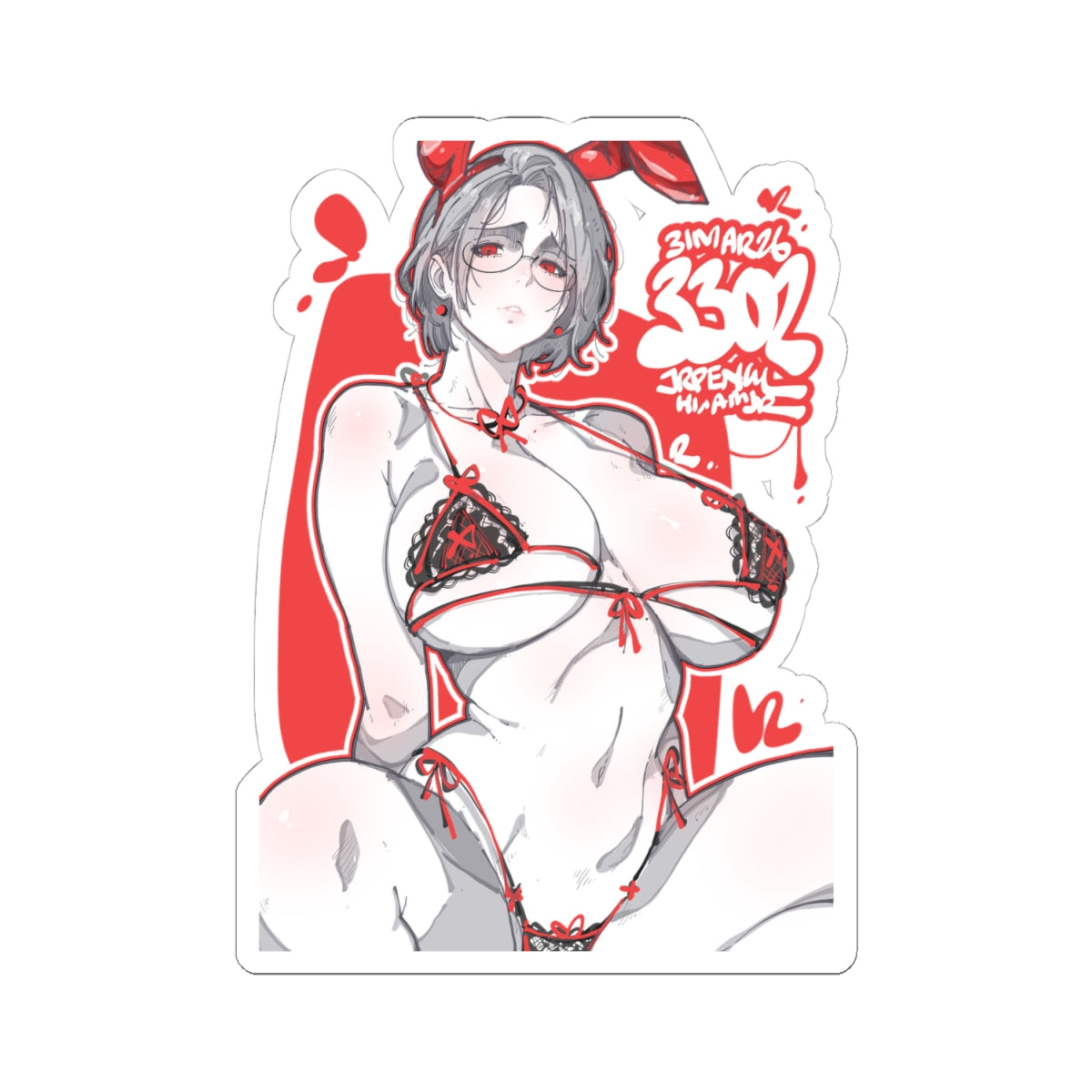 3302 - 红 / red v2 Stickers