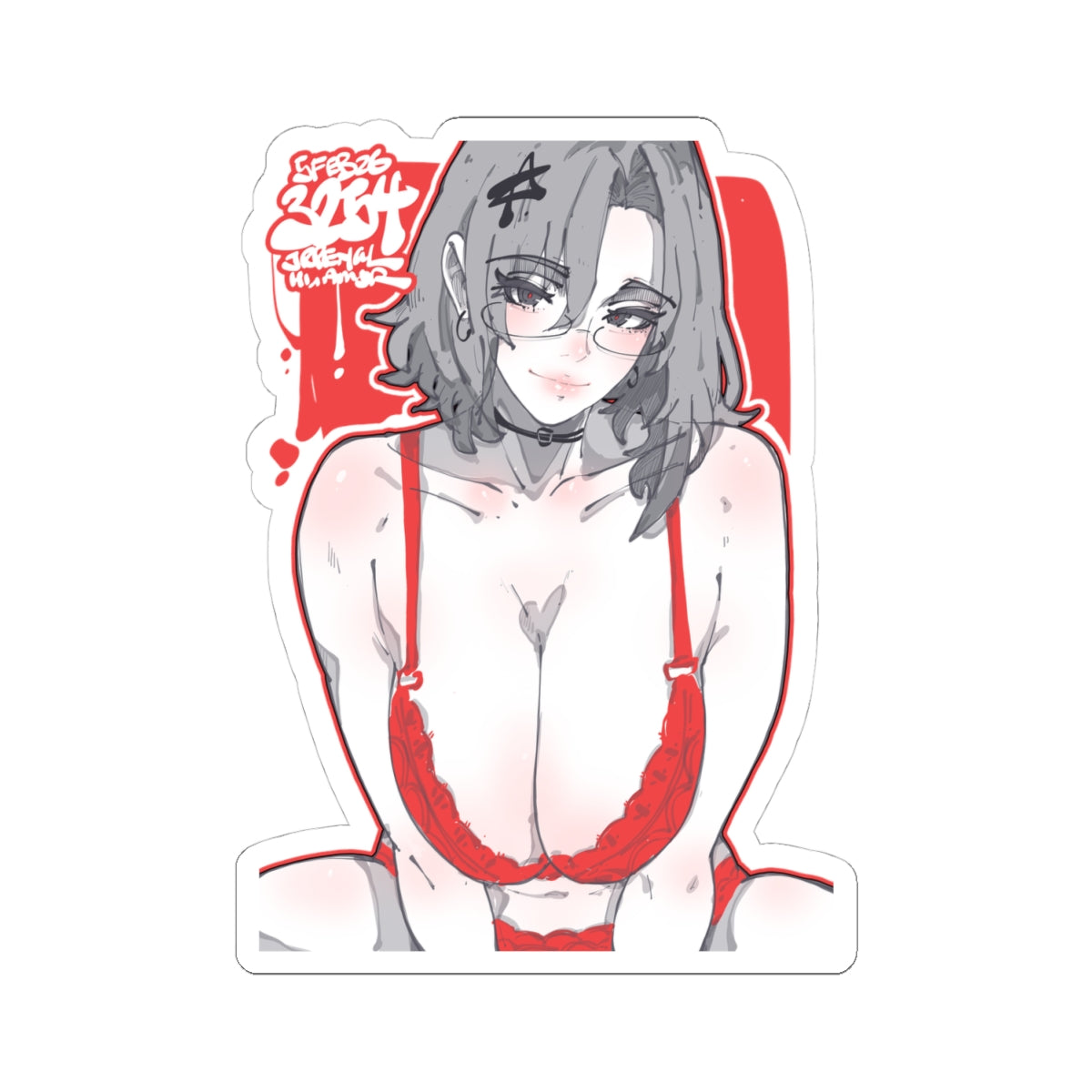 3254 - 红 / red v2 Stickers