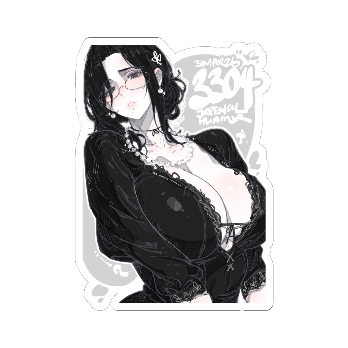 3304 - 黑 / black v1 Stickers