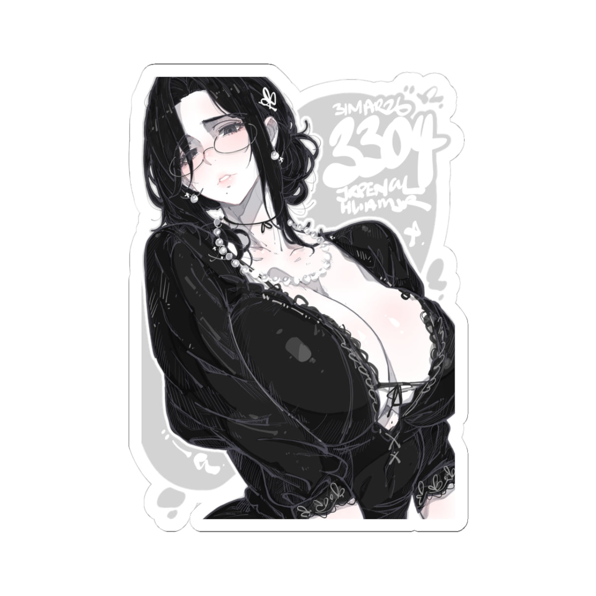 3304 - 黑 / black v1 Stickers
