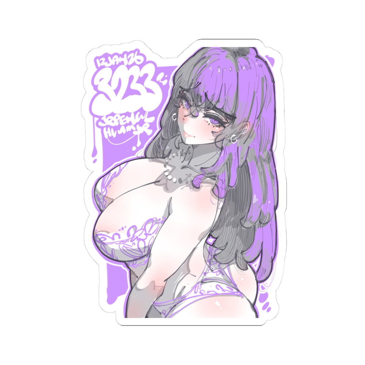 3233 - 紫 / purple v2 Stickers