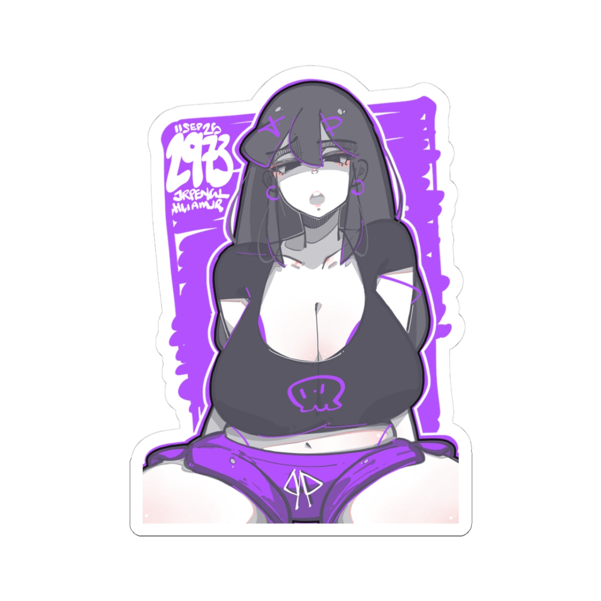 2973 - 紫 / purple Stickers