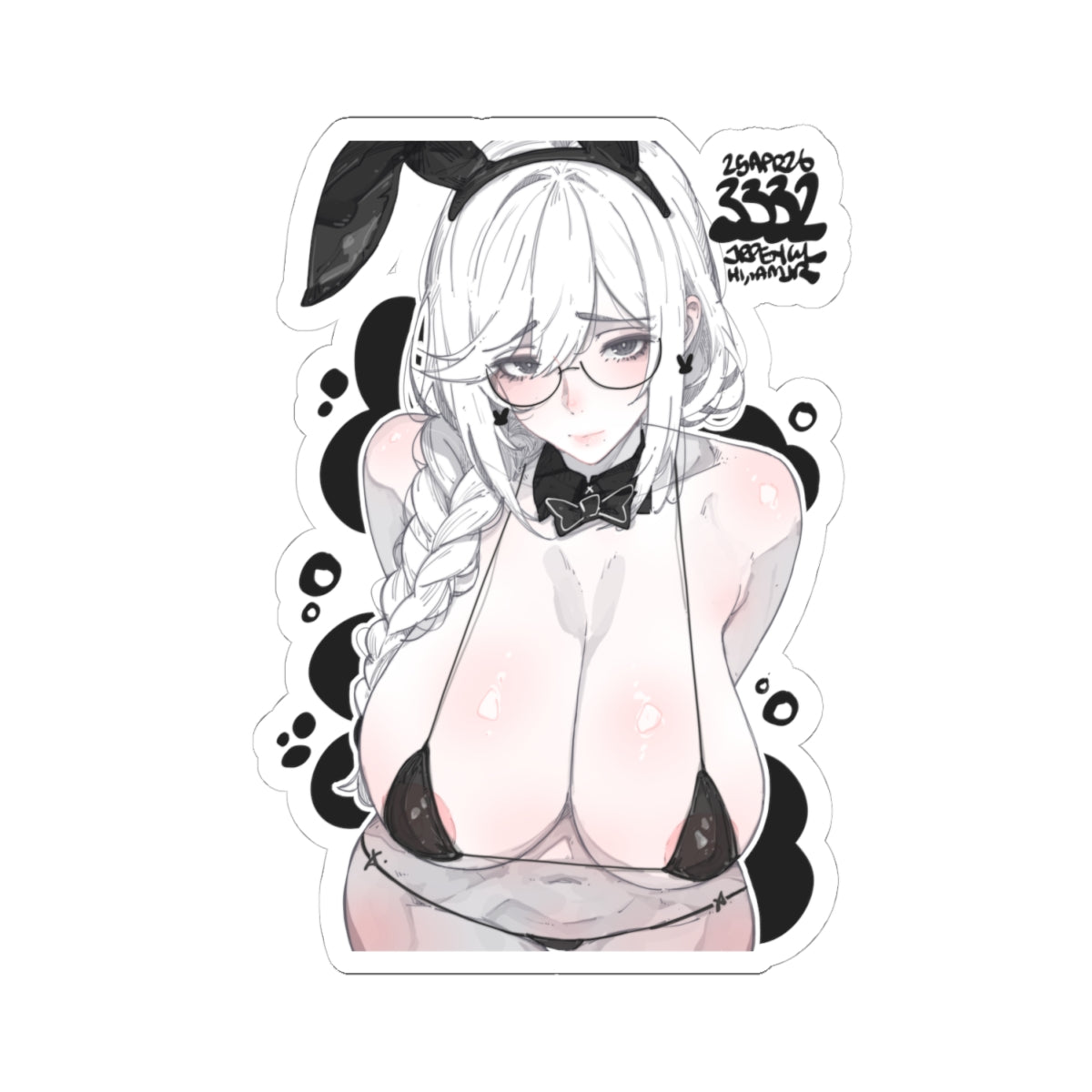 3332 - 黑 / black v2 Stickers