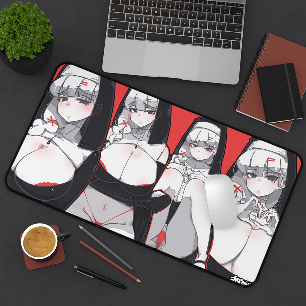 3086 - 红壁纸 / red wallpaper v1 Desk Mat