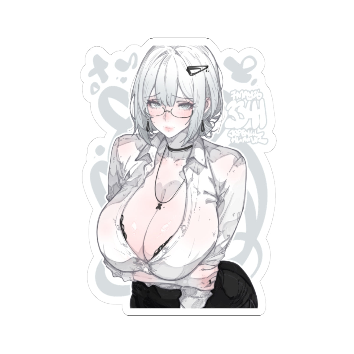 3341 - 灰/ grey v1 Stickers