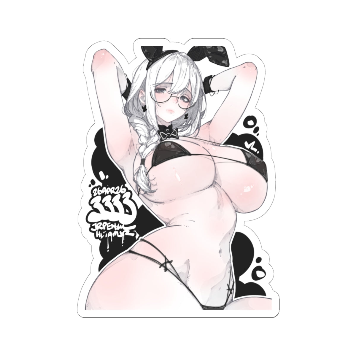 3333 - 黑 / black v2 Stickers