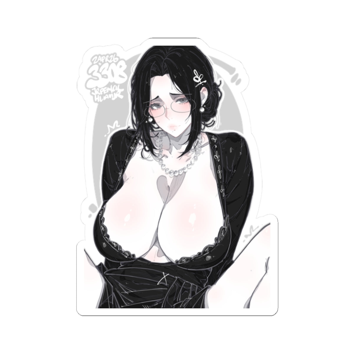 3308 - 黑 / black v1 Stickers