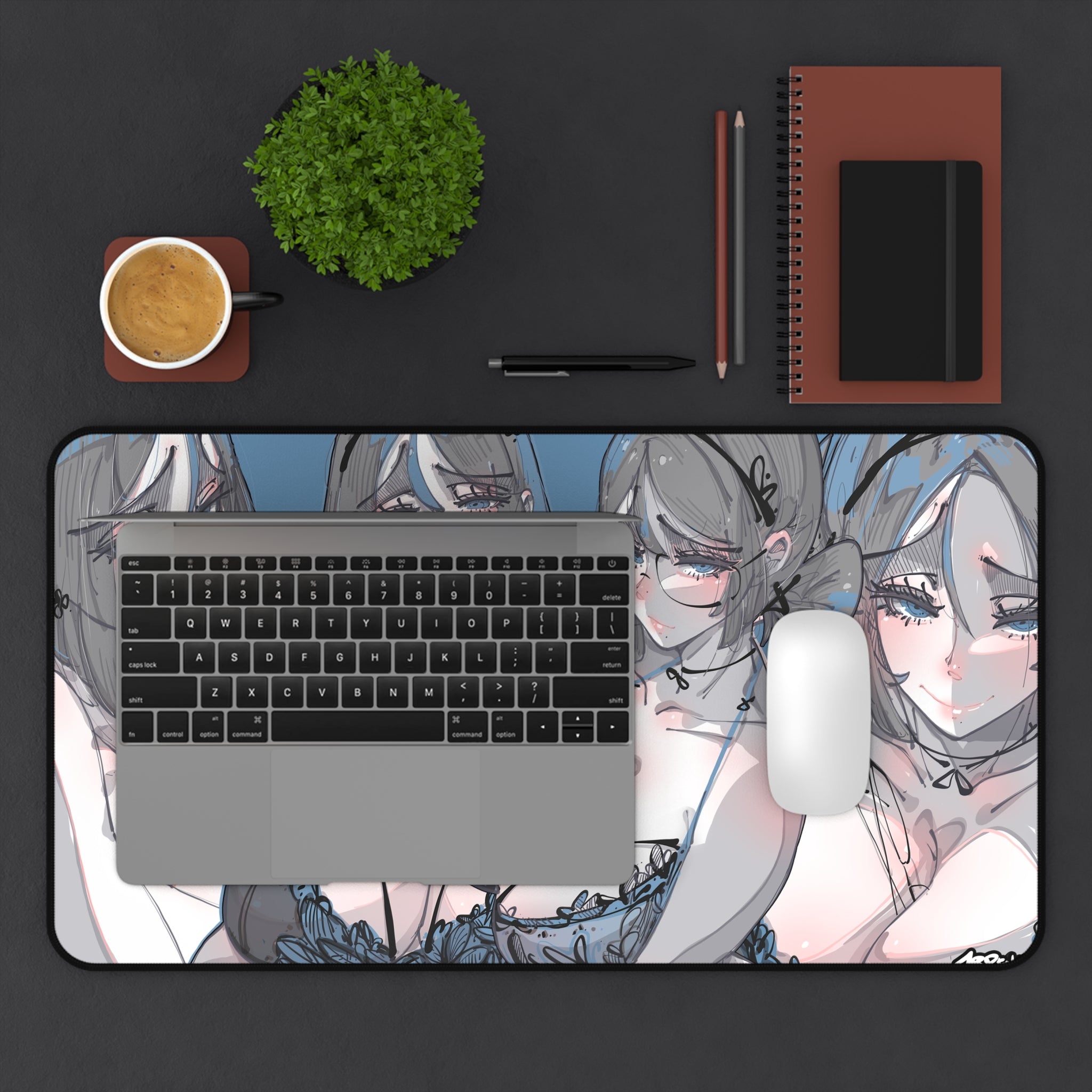 3228 - 蓝壁纸 / blue wallpaper v2 Desk Mat