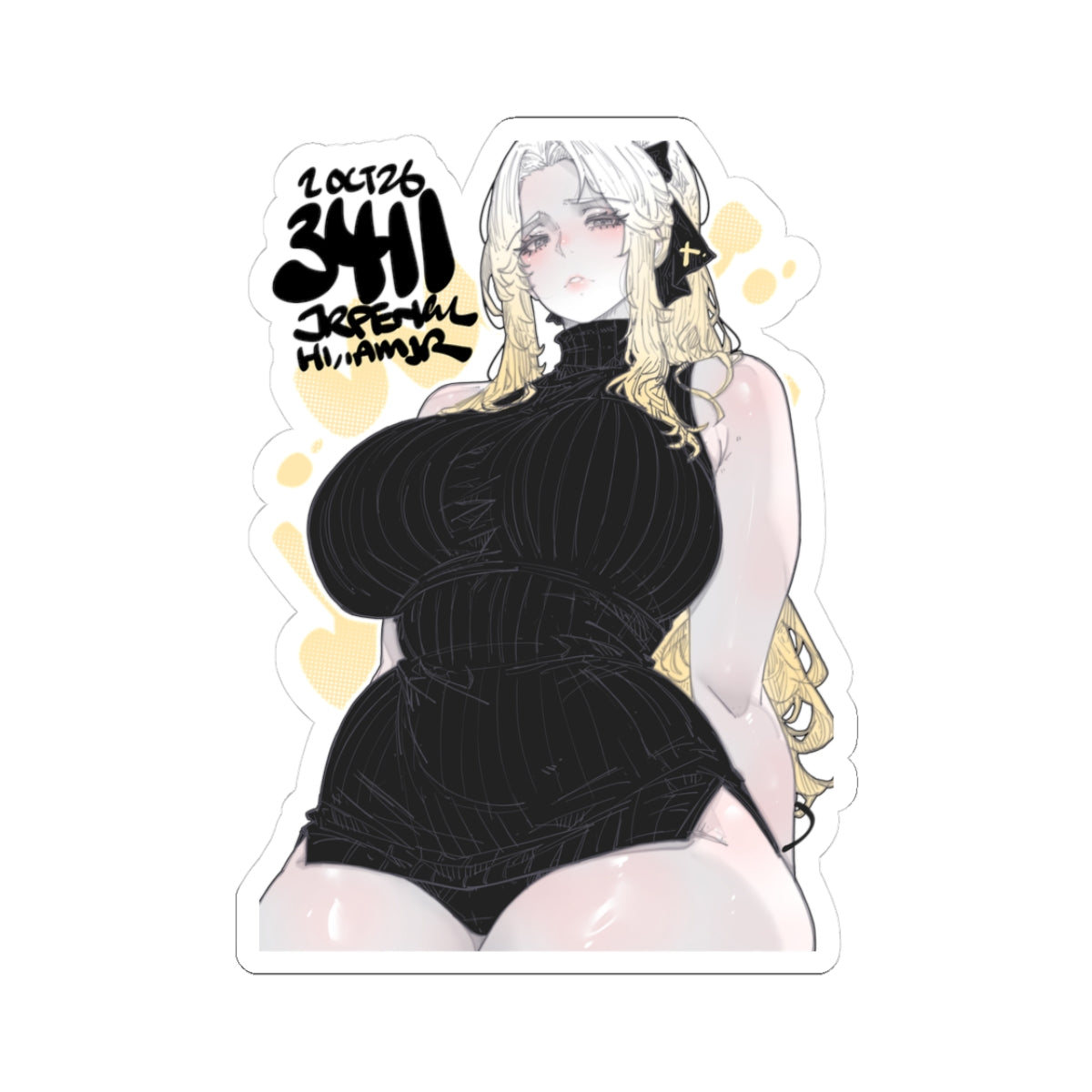 3411 - 黄 / Yellow v1 Stickers