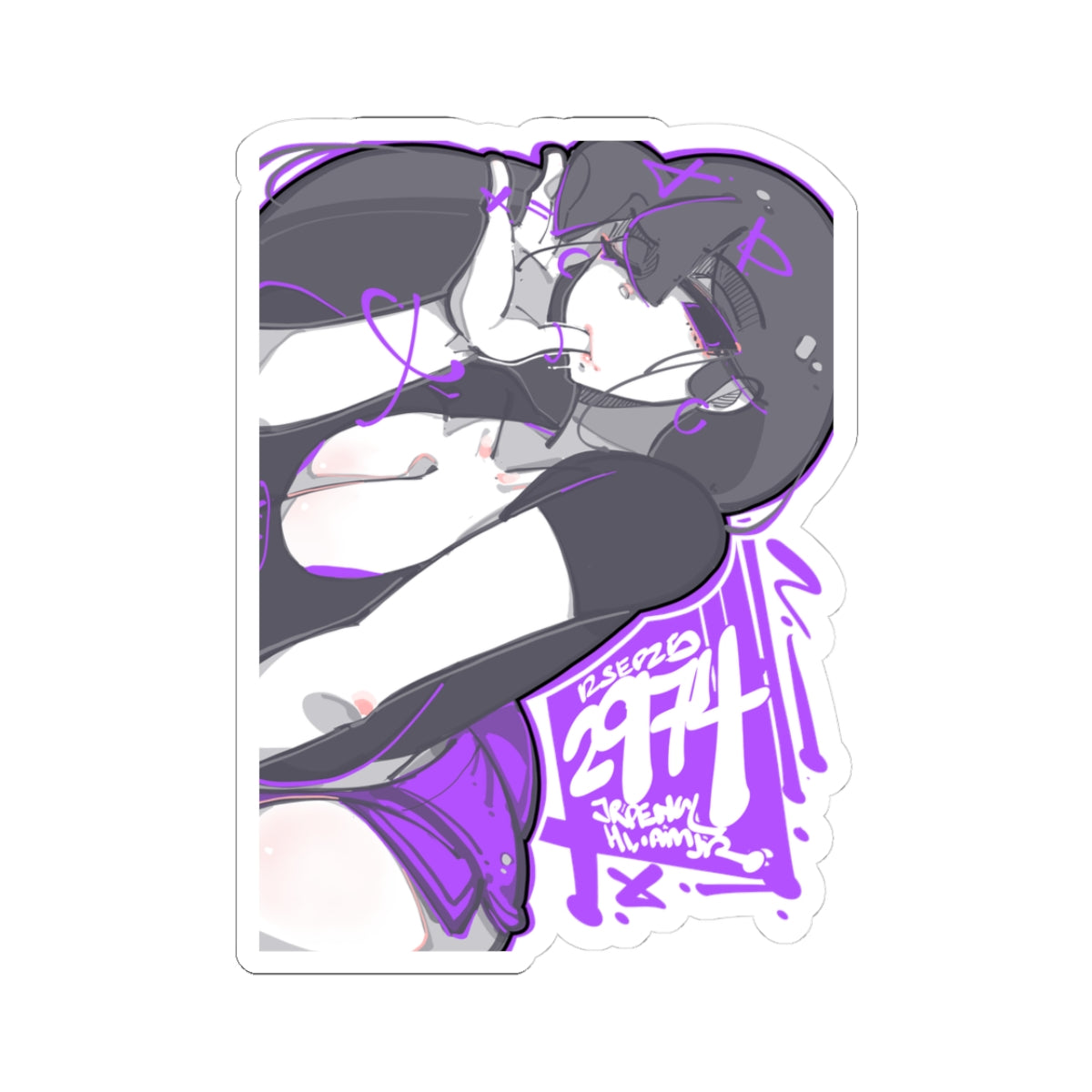 2974 - 紫 / purple Stickers