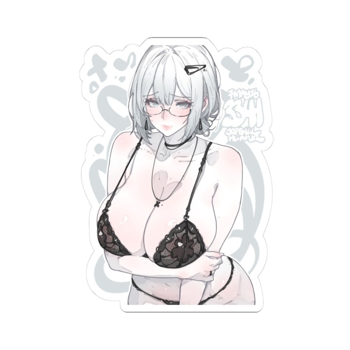 3341 - 灰/ grey v2 Stickers