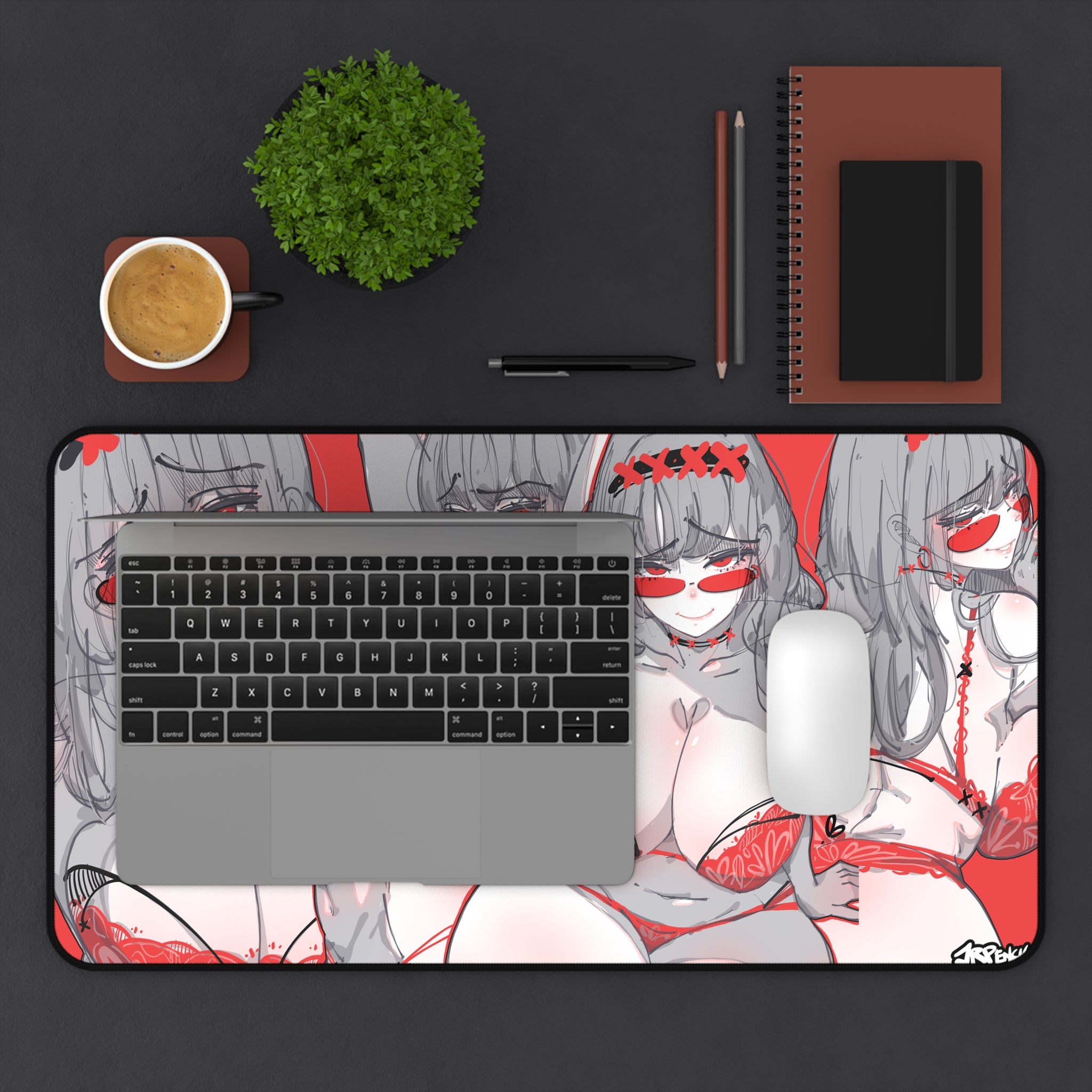 3194 - 红壁纸 / red wallpaper v2 Desk Mat